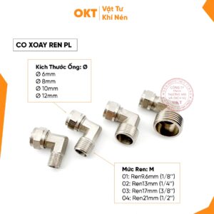 Co Xoay Ren PL- Nối Góc 1 Đầu Ren Ngoài