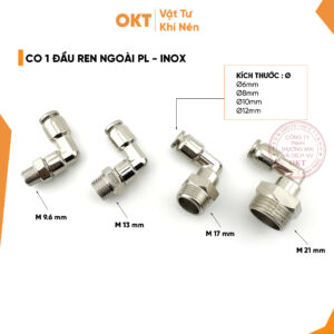 Co Nối Nhanh 1 Đầu Ren Ngoài INOX