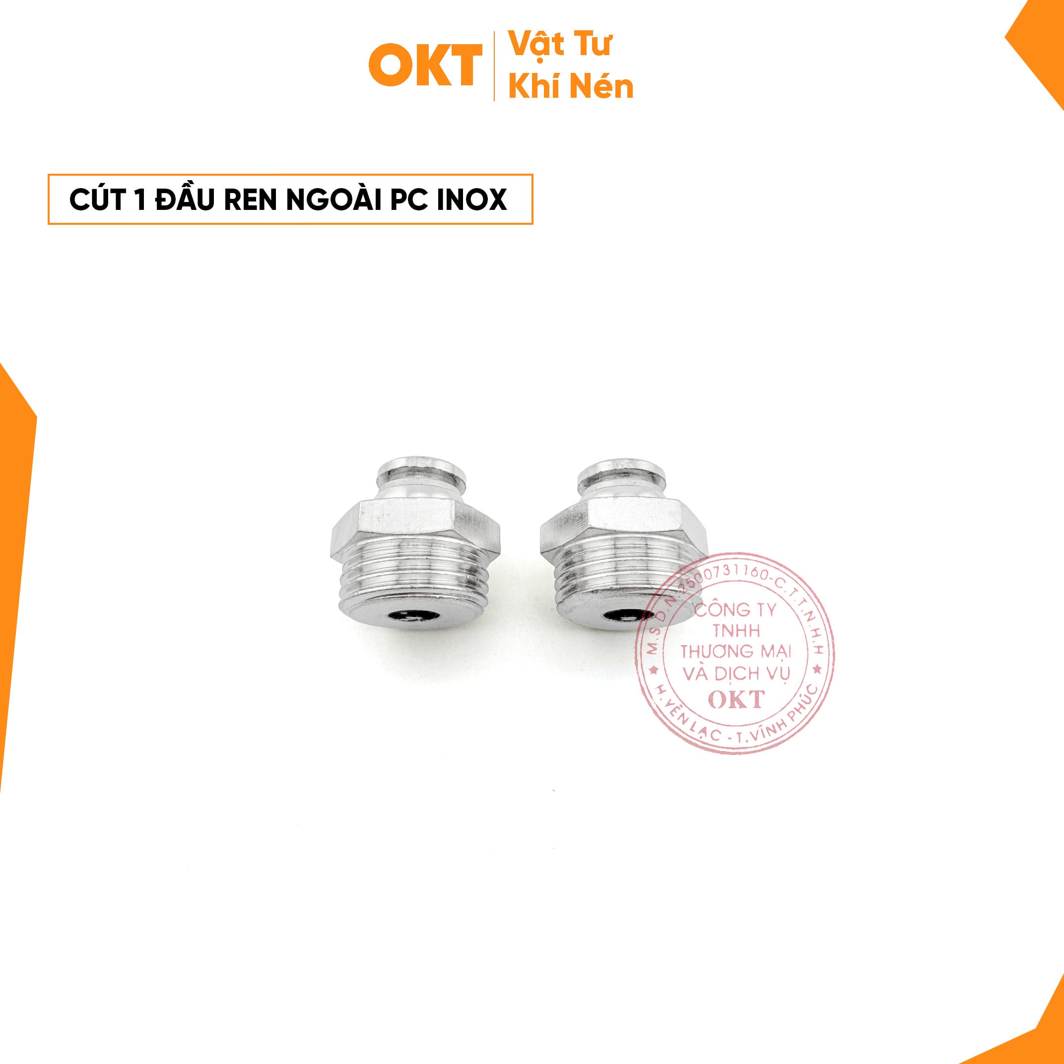 cút 1 đầu ren ngoài PC inox 8