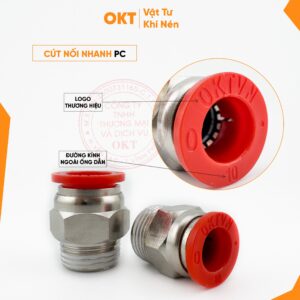 Cút 1 Đầu Ren Ngoài OKT. PC (Đỏ)