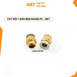 Cút Nối Nhanh 1 Đầu Ren Ngoài PC. OKT (Trắng)
