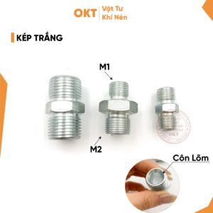 Kép Trắng-Nối Thủy Lực 2 Đầu Ren Ngoài
