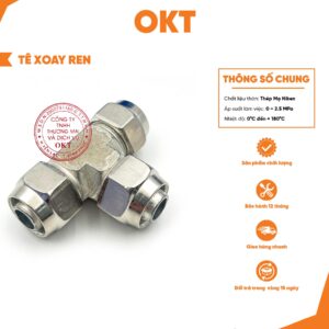 |Combo 5 cái | Tê Xoay Ren. Đầu Chia 3. Tê Nối Nhanh Khí Nén. Nối Đuôi Chuột