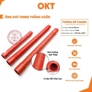 Ống Turbo Thẳng Xoắn Silicon Chịu Nhiệt Có Lò Xo Thép – Ống Gió Tăng Áp Cho Xe Tải, Xe Công Trình, Intercooler, Cổ Hút