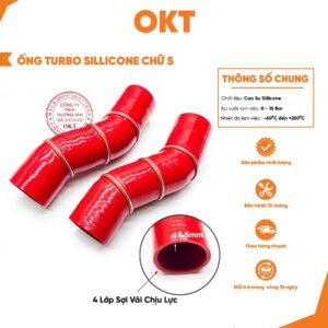 Ống Turbo Chữ S Dài 320mm Silicon 4 Lớp Vải Chịu Lực – Tăng Áp Cho Xe Tải
