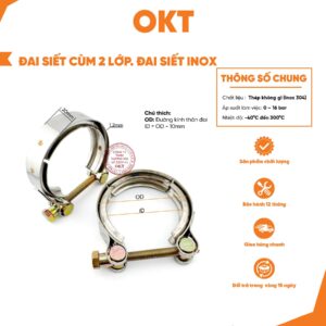 Đai Siết Inox Cùm 2 Lớp.  Đai Siết Turbo