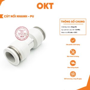 |Combo 10 | Đầu Cút Nối Nhanh PU (Trắng). Nối Nhanh Khí Nén, Phun Sương…