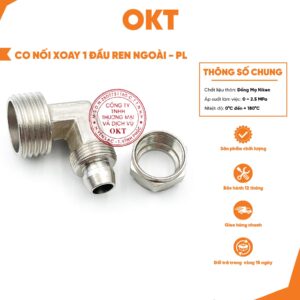 |Combo 5 Cái | Co Xoay Ren PL- Nối Góc 1 Đầu Ren Ngoài. Nối Khí Nén