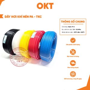 Dây Hơi Khí Nén PA-TKC Chịu Áp Cao Đường Kính 4mm 5mm 6mm 8mm 10mm 12mm Chống Mài Mòn Phù Hợp Hệ Thống Công Nghiệp