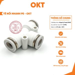[ THƯƠNG HIỆU OKT ] Combo 10 Cái Tê Nối Nhanh PE- (Trắng)