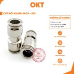 |Combo 14 Cái | Cút Nối Nhanh Inox. Nối Thẳng Đủ Kích Thước Từ (Ø4 5 6 8 10 12 14 x 2 Cái)