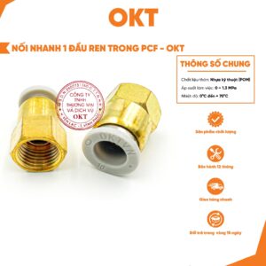 [ THƯƠNG HIỆU OKT ] Combo 10 Cút Nối Nhanh 1 Đầu Ren Trong PCF – (Trắng)