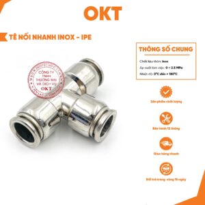 | Combo 5 Cái | Tê Nối Nhanh Inox SUS304 Chịu Áp 25 Bar Chịu Nhiệt 180 Độ Chống Ăn Mòn Dễ Lắp Đặt Công Nghệ Khí Nén