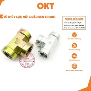 | Combo 5 Cái | Tê Thép Mạ Kẽm – Tê Thủy Lực Nối 3 Đầu Ren Trong