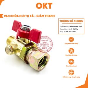 Van Khóa Hơi Nối Mooc. Van Khóa Hơi Nối Mooc Tự Xả – Giảm Thanh. Ren M18*1.5mm
