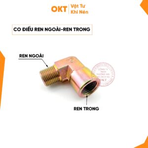 | Combo 2 Cái | Co Điếu Ren Ngoài – Ren Trong. Co Nối 90 Độ Thép Mạ. Dùng Cho Hệ Thống Khí Nén – Ô Tô – Máy Móc