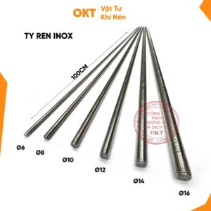 | Combo 5 | Thanh Ty Ren Suốt Thép Cacbon M6 M8 M10 M12 Dài 1m – Bulong Ren Suốt Liên Kết Cơ Khí, Treo Máng Cáp