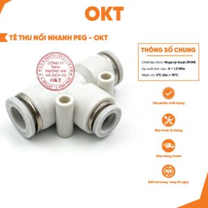 [ THƯƠNG HIỆU OKT ]  Combo 10 Cái Tê Thu Nối Nhanh PEG – OKT (Trắng)