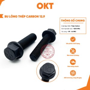 |Combo 10| Bu Lông Thép Carbon 12.9. Thép Cấp Bền Chịu Tải Lớn