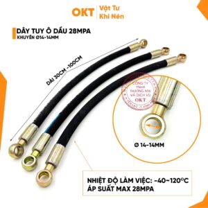 Tuy Ô Dầu Khuyên 14mm Chịu Áp 28 MPA Dây Tuy Ô Dầu Lõi Thép 2 Lớp Khuyến Ø 12-Ø 14MM Dài 30cm-100cm Nhiệt Độ Làm Việc -40-120°C