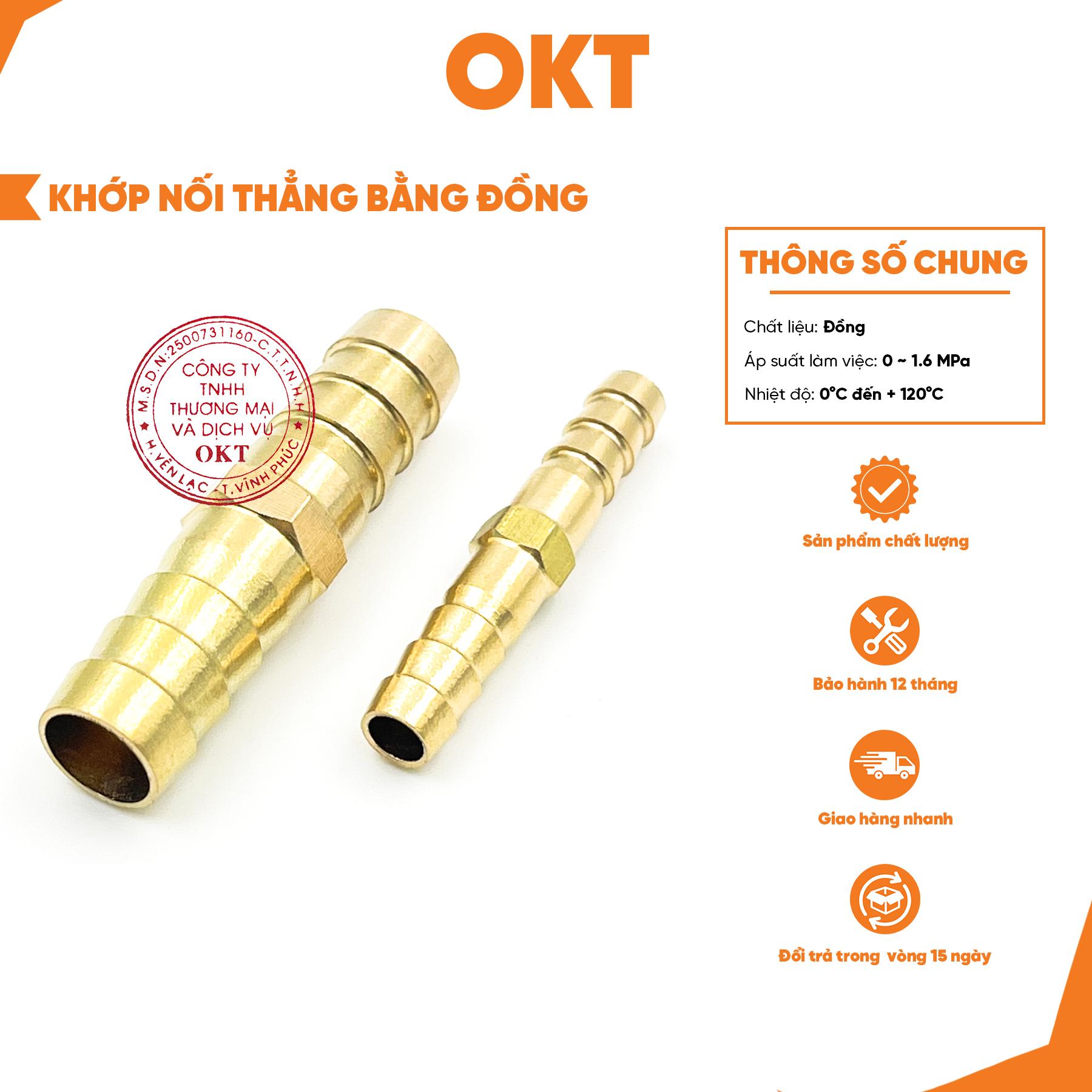 | Combo 10| Khớp Nối Thẳng Bằng Đồng (Nối Trong) – Đầu Nối Ống Hơi, Ống Dẫn Khí Nén, Ống Dầu, Ống Nước
