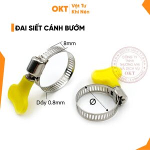 | 100 Chiếc| Đai Siết Inox Cánh Bướm – Kẹp Ống Nước, Ống Hơi, Siết Chặt Không Cần Tua-Vit