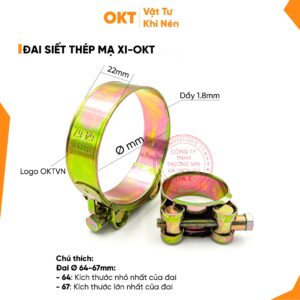 |Combo 5 Cái | Đai Siết OKT – Đai Siết Thép Mạ Si, Cùm Siết, Cổ Dê Bản To.Size 17-19 đến 140-148mm