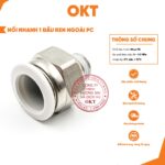 | Combo 10 Cái | Cút Nối Nhanh 1 Đầu Ren Ngoài – PC Trắng. Nối Khí Nén
