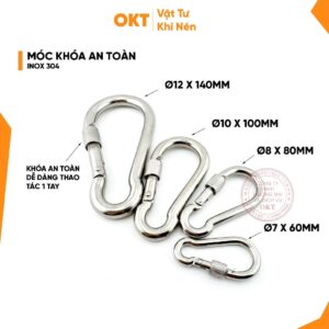 |Combo 5 Cái| Móc Khóa An Toàn Inox 304 Cao Cấp, Chịu Tải 80–500kg, Dùng Cho Cẩu Hàng, Treo Thiết Bị,Leo Núi