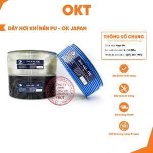 | Giá Theo Mét | Dây Hơi PU – OK JAPAN (Trắng) – Dây Hơi Chịu Áp Cao. Đủ Kích Thước Từ Ø4mm – Ø16mm
