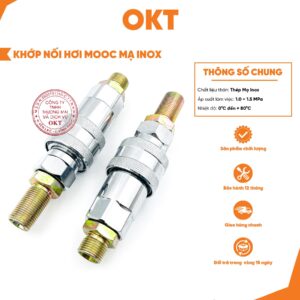 Khớp Nối Mooc Mạ Inox. Khớp Nối Có Bi Ren M18*1.5mm