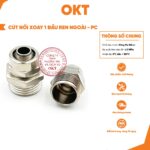 | Combo 5 Cái | Cút Nối Xoay Ren. PC – Xoay. Nối Nhanh 1 Đầu Ren Ngoài