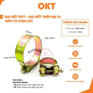 Đai Siết OKT – Đai Siết Thép Mạ Xi- Bản To Chịu Lực- Size Lớn 149-161 đến 214-226mm