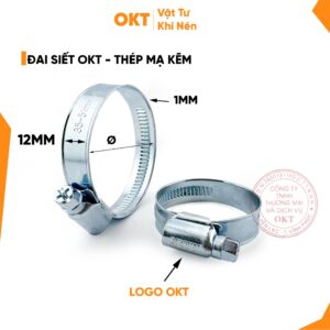 | Combo 25 cái| Đai Siết OKT W1 Thép Mạ Kẽm Bản 12mm – Siết Ống, Cổ Dê, Đai Kẹp Dây – Nhiều Kích Thước