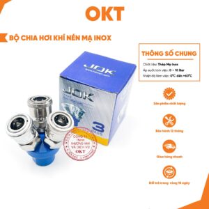 Bộ Chia Khí Nén 3 Đầu Ra – Cút Nối Nhanh 1/4 Inch, Dùng Cho Máy Xịt Bụi Và Máy Nén Khí