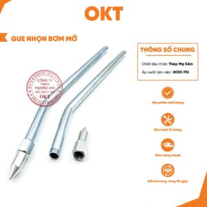 | Combo 5 | Que Nhọn Bơm Mỡ Thiết Kế Đầu Nhọn, Chuyên Dụng Cho Khe Nhỏ Máy Móc