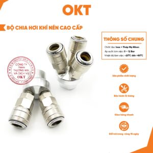Bộ Chia Hơi Khí Nén Ren Trong 13mm. Đầu Chia 2 Chia 3. Đầu Chia Hơi Đa Năng