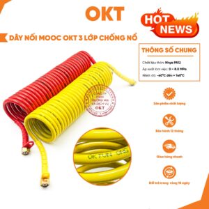 Bộ (2 Dây) Nối Hơi Mooc OKT 3 Lớp Chống Nổ. Chịu Áp Cao. Dùng Cho Xe Đầu Kéo, Rơ-Moóc Hạng Nặng